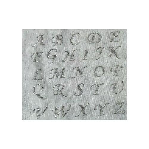 2 sheet 52pc /lot alphabets rhinestones applique patches hot fix rhinestone motif designs iron on transfers motif shirt sweater