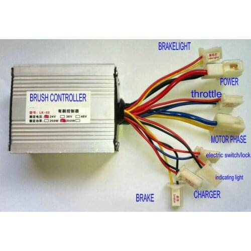 24v36v48v350w DC Brush Controller For Electric Scooter Bicycle Tricycle Motorcycle Pedal Scooter EV Conversion Parts
