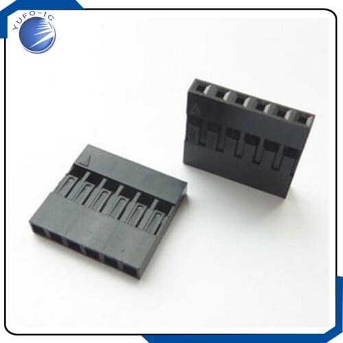 50PCS 1*6Pin Du pont 2.54MM 6P Dupont Connector 6Pin Dupont Plug 1X6PIN Shell Jumper Female