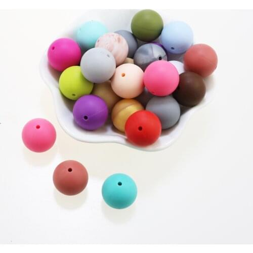 SYBBeads 500pcs Silicone Loose Beads 10mm Teething Beads DIY Chewable Colorful Teething For Infant Baby Safe Teether Round