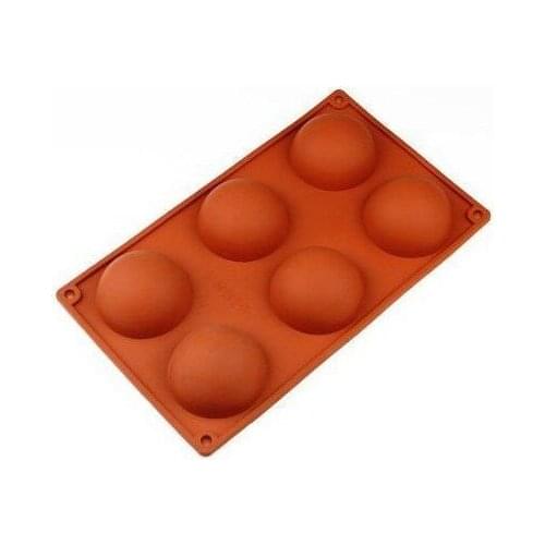 6 Cavities Semi circle Ball Shape Silicone Cake Baking Mold Cake Pan Muffin Cups Handmade Soap Moulds Biscuit Chocolate Ice Cube