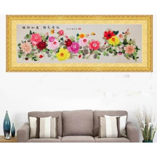 65x200cm Ruixiang Guose Xiangyuan Ribbon embroidery kit stain painting set handcraft kit DIY handmade needlework art home decor