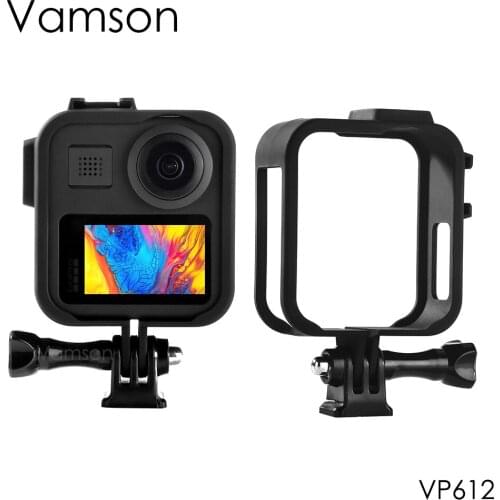 Vamson for gopro Accessories Standard Protective Frame Case Plastic Housing Cover for Gopro MAX Panoramic Action Camera VP612