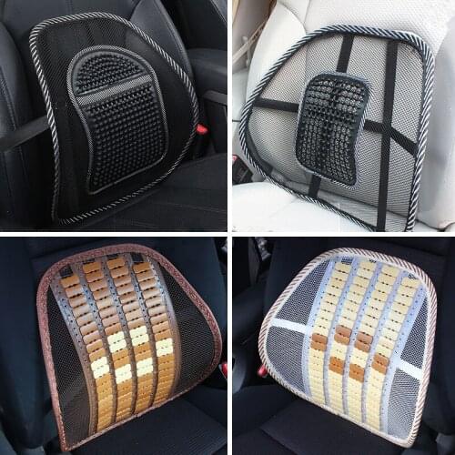 Car Seat Office Chair Massage Back Lumbar Seat Supports Mesh Ventilate Cushion Pad Black Mesh Back Lumbar Cushion for Car Driver