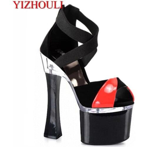 18cm high heel sandals Europe and the United States nightclub shoes root package with color Big yards heels for womens shoes