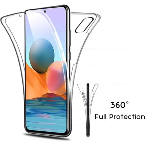 Redmy Note 10 Pro Case 360 Degree Full Protect Shell Cover for Redmi Note10 Pro Not 10S Clear TPU Soft Silicone Shockproof Coque