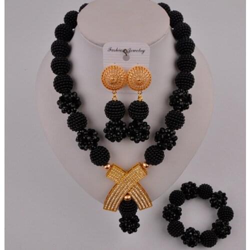 Black women costume necklace african beads jewelry set FZZ105