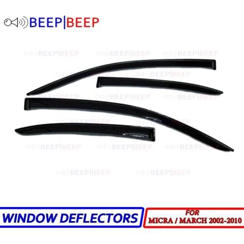 For Nissan Micra / March 2002-2010 car window deflectors car wind deflector sun guard rain vent visor cover styling accessories