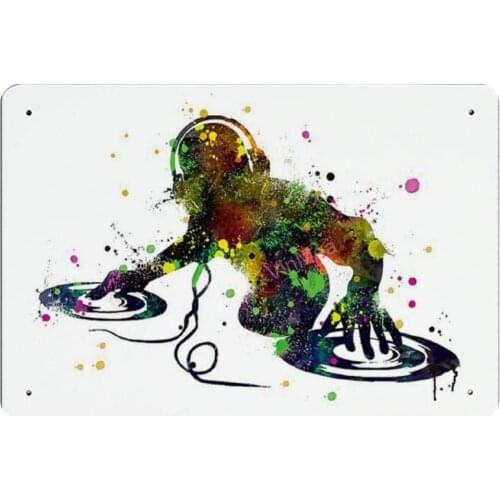 DJ Player Novelty Parking Retro Metal Tin Sign Plaque Poster Wall Decor Art Shabby Chic Gift