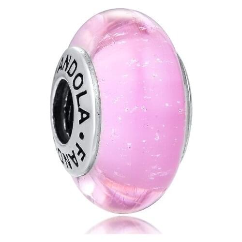 Auroras Signature Color Murano Glass Beads Fits Pandora Bracelet DIY Making Authentic 925 Sterling Silver Jewelry Free Shipping