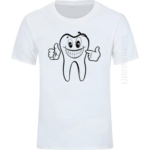 Dental Care O Neck T Shirt Men Summer 100% Cotton Solid T-Shirt Mens Casual Tshirt Male Plus Size Brand Clothing