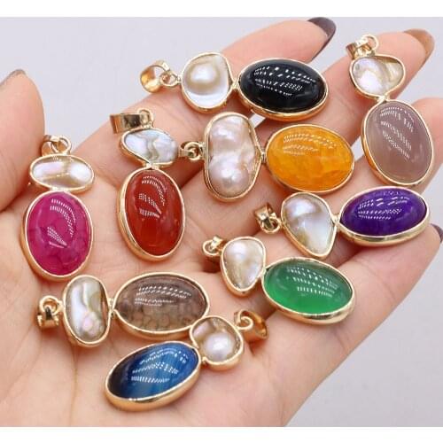 2021 Hot Selling Natural Stone Connector Irregular Shell Rectangle Agates For Jewelry Making DIY Necklace Bracelet Accessory