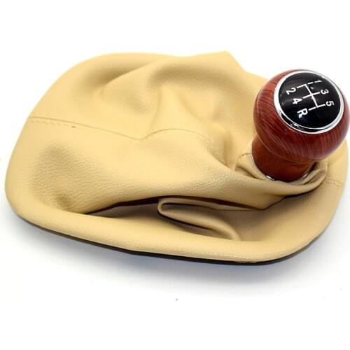 Chromed 5-Speed 6-Speed MT Gear Shift Knob with PU Leather Gator Boot Cover for Volkswagen VW Passat B5 B5.5 98-04 Shifter Lever