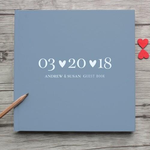 Custom Delicate Photo Album,Personalized White Wedding Guest Book Alternative,Unique Hardcover Instant Landscape Guestbook Sign