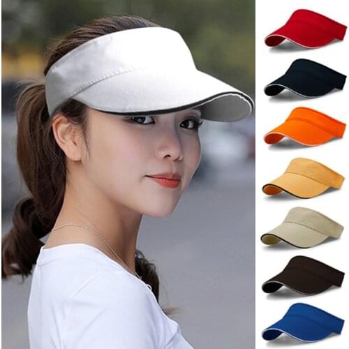 Tennis Caps Sun Sports Visor Hat For Men Women Running Beach Baseball Caps 15 Solid Color Wholesale golf hats