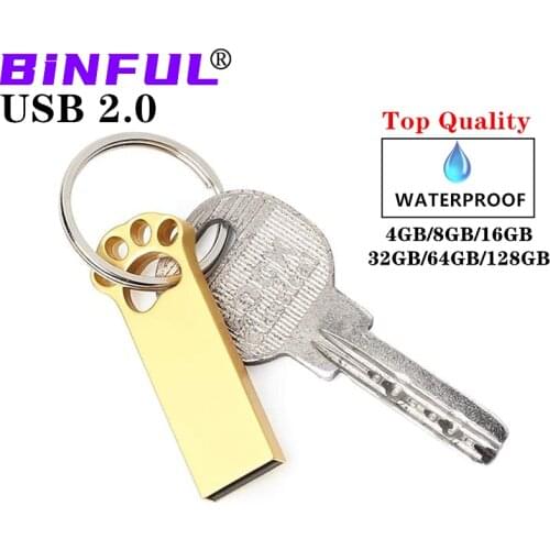 2021 metal Cat paw USB flash drive pen drive 4GB 8GB 16GB 32GB 64G 128G waterproof usb pendrive Memory Stick Capacity u disk cle