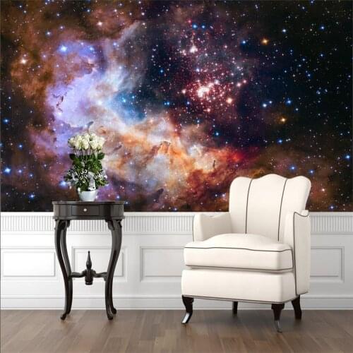 Universe Starry Sky Space Mural Sticker Living Room Bedroom Decor Wallpaper Self-adhesive Wall Papers Home Decor Papel De Parede