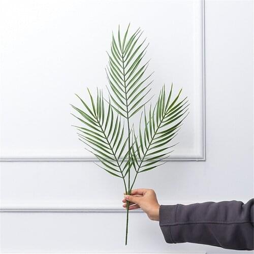 Palm Artificial Green Plants Plastic Leaves Fake Plants for Home Wedding Living Room Balcony Table Decoration Scattered Foliage