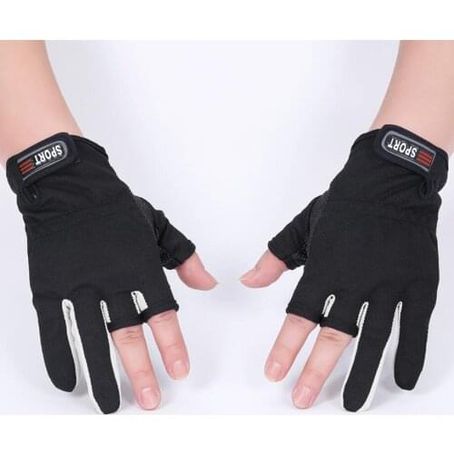 1 Pair Fishing Gloves Men Women Outdoor Fishing Protection Anti-slip 3 Cut Finger Sports Fish Equipment Angling SBR Gloves