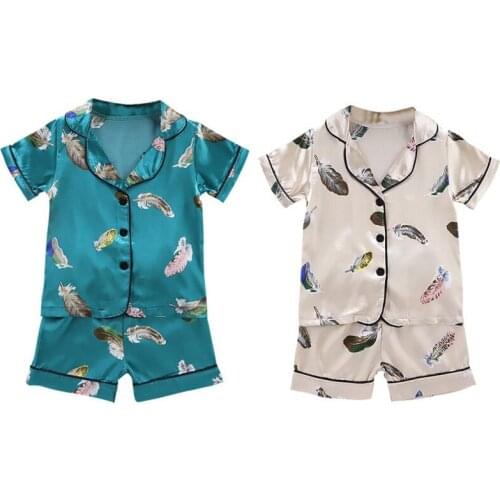 Summer Childrens Pajamas Baby Boy Clothes Cotton Pyjamas Kids T-shirt+Shorts 2pcs Pajamas For Girls Boys Sleepwear Sets8