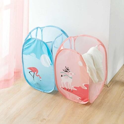 Foldable Clothes Storage Baskets Mesh Washing Dirty Clothes Laundry Basket Portable Sundries Organizer Toy Container