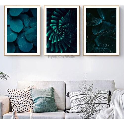 Modern Green Tropical Plant Leaves Canvas Art Poster and Prints Nordic Green Plant Wall Pictures For Living Room Home Decoration