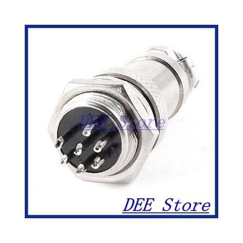 Panel Mount Universal Aviation Connector Plug 16mm Dia Screw GX16 7 Pin