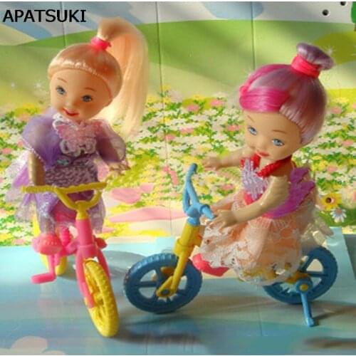 Bicycle and kelly Mini Doll Accessories for Barbie Doll House Classic Toys for Kelly doll 1/12 Cute Gift For Girl Christmas Gift