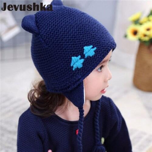 Winter Knit Girls and Boys Baby Hat with Warm Fleece Lining Cute Ears Hats for Kids Beanie Gorro HT013