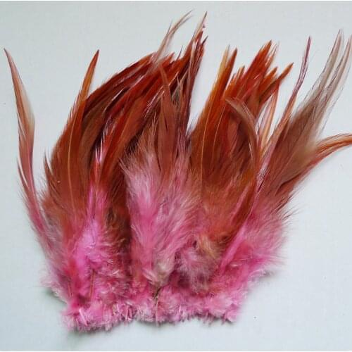 High Quality 100pcs Pink 4-6Inch/10-15cm Rooster Feathers Chicken Pheasant Plume For DIY Crafts Jewelry Earring Accessories