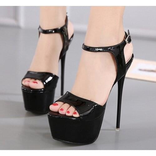 Hot sale 2021 New Women High Heels Sandals 16cm Sexy Stripper Shoe Party Pumps Shoes Women Gladiator Platform Sandals Size 34-46