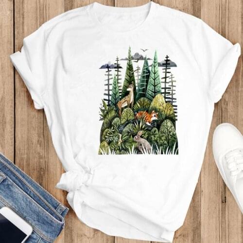 Women Graphic 90s Animal Cute Trend Travel Clothing Fashion Print Short Sleeve Summer Female Clothes Tops Tees Tshirt T-Shirt