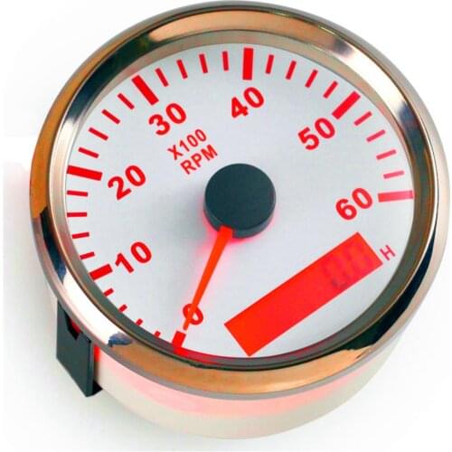 1pc Auto Instrument Panel Gauge Tachometers 85mm 0-6000RPM Revolution Meters Tuning Device for Auto Boat Agricultural Machinery