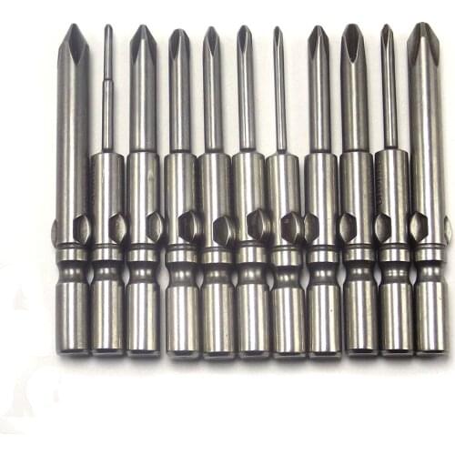 11Pcs Cross Phillips Magnetic Antislip Long Bits Impact Screwdriver Drill Bit Screw Driver for DC Powered Electric Screwdriver