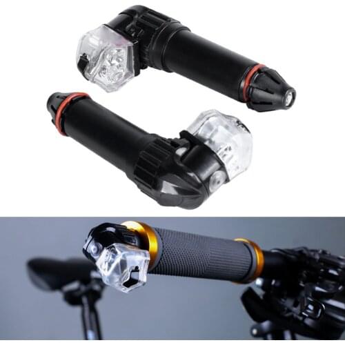 2PCS USB Charge Bicycle Handlebar Turn Signal Plug Light LED Turn Warning Light Mountain Bike End Plug Light Night Cycling
