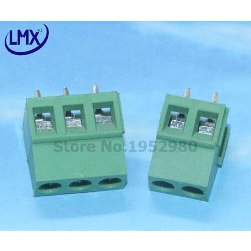 50PCS Spring Terminal Connectors 5.0mm Pitch 2P 3P KF128V Straight Pin Copper Screw Block RoHS