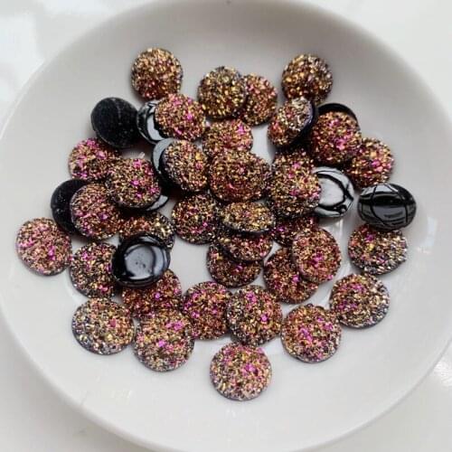 80pcs 12mm Rose gold Stick On Rhinestones buttons Shiny Round Resin Rhinestone Crystals Stones For DIY Wedding -A5512