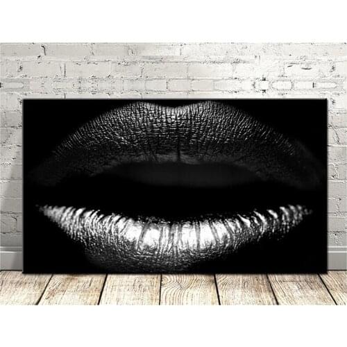 Diamond embroidery Sexy Lip Black White full square round drill diamond painting 5d diy diamond mosaic wedding decorationZP-3344