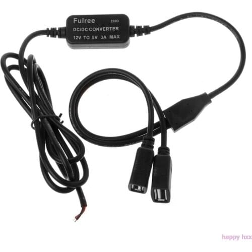 New Car Charger Dual USB Female Plug 12V to 5V 3A DC to DC Power Supply Converter For DVR