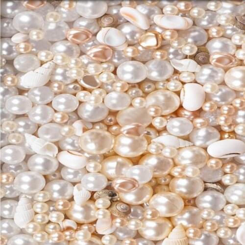 Free Shipping custom 3D stereo gorgeous pearl shell flooring bedroom hotel store mall bathroom self - adhesive wallpaper mural