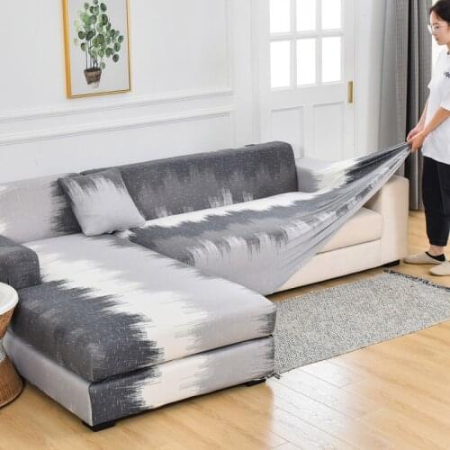 Scandinavian Stretch Sofa Covers For Living Room 3 seats L Shape Geometry Plaid Dustproof Sofa Cover Hhome Decor Couch Slipcov
