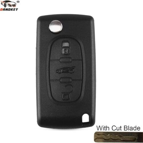 Dandkey cut/uncut blade 3 Buttons Key Case Shell Cover For Peugeot 407 407 207 301 307 308 508 607