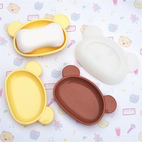 Resin Mold Cute Bear Puppy Small Dish Mold Crystal Resin Plate Mold Food Serving Dish Mold Silicone Casting Mould For DIY Crafts
