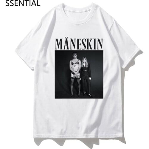 Maneskin T Shirt New Fashion Women/Men Casual O-Neck Damiano David T-Shirts Male Harajuku Kawaii Cotton Tshirt Tees Shirts Tops