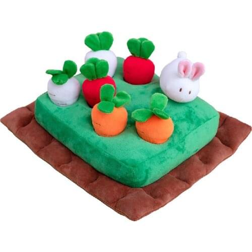 Simulation Bunny Pulling Radish Colored Radish Field Teaching Enlightenment Cognition Childrens Birthday Gifts Plush Toys