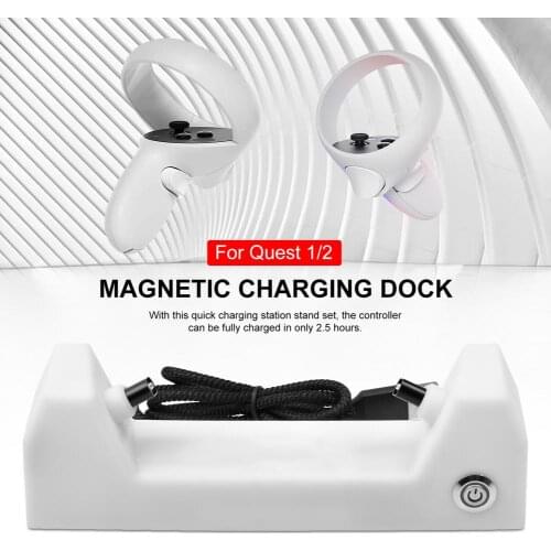Magnetic Charging Dock For Oculus Quest 1/2 Quick Charge Station Stand Set Safe Desk Organizer For Oculus Quest 2 Controller