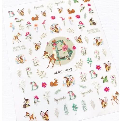 Cartoon animal deer lucky cat unicorn 3D Back glue Nail decal Nail sticker Nail decoration Nail art Nail tool Nail ornament