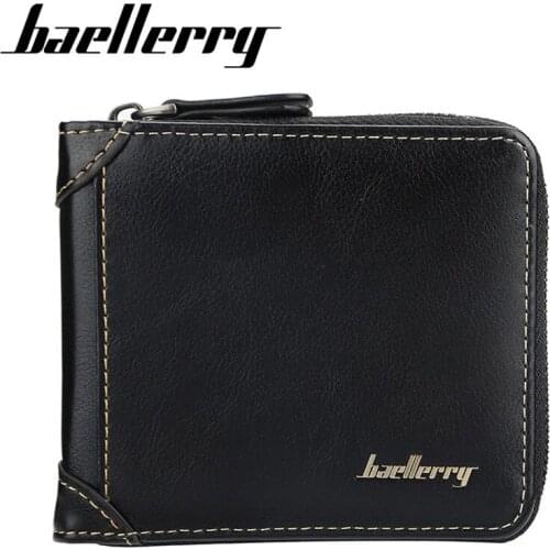 2020 Business Men Wallet New Mens Short Clutch Multifunction Zipper Wallets Vintage Male Purse Leather Man Money Bag Card Holder