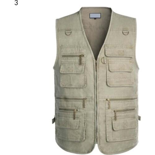 Mens Denim Vest Outdoor Casual Multi-Pocket Loose Plus Size Jacket Sleeveless Coat Fishing Photographing Jean Waistcoat Vest