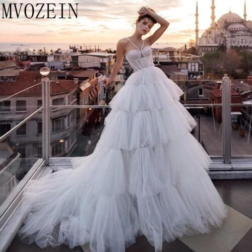 Charming Wedding Dresses 2019 robe de mariage Tulle Ball Gown Sweetheart Halter Court Train Bridal Dress vestido de noiva